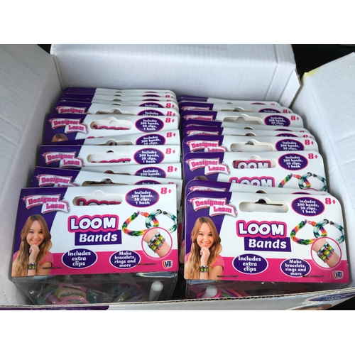 300 - BOX OF 24 PACKETS OF DESIGNER LOOM BANDS