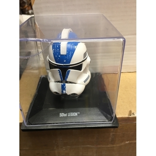 426 - CRACKING MINIATURE 501ST LEGION HELMET IN PLASTIC DISPLAY BOX