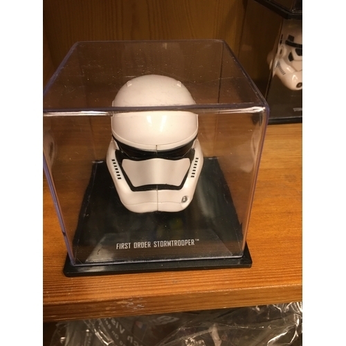 434 - CRACKING MINIATURE FIRST ORDER STORMTROOPER HELMET IN PLASTIC CASE