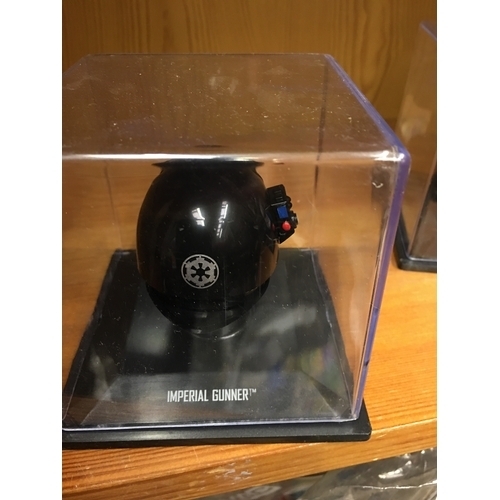 435 - CRACKING MINIATURE IMPERIAL GUNNER HELMET IN PLASTIC DISPLAY