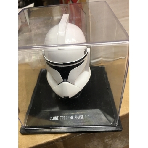 436 - CRACKING MINIATURE CLONE TROOPER PHASE 1 HELMET IN PLASTIC DISPLAY