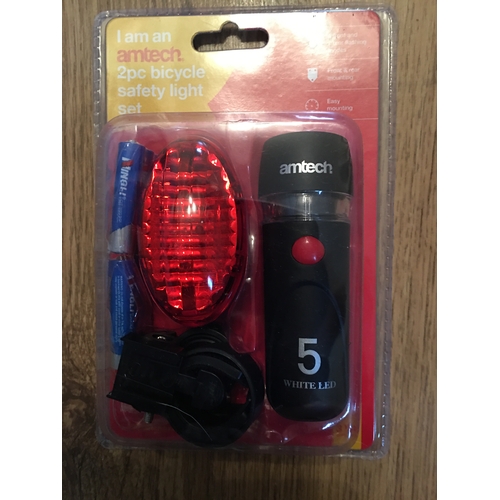 91 - NEW SEALED AMTECH BICYCLE 2PCE SAFETY LIGHT