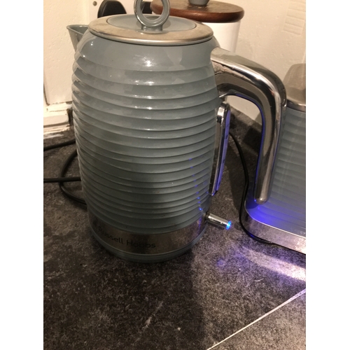 145 - AS NEW MATCHING RUSSEL HOBBS KETTLE AND TOASTER IN GREY TESTED AND WORKING