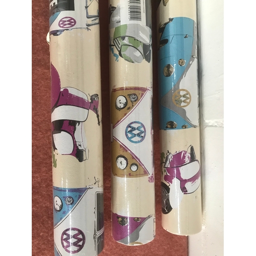 227 - THREE ROLLS OF RETRO VW WALLPAPER