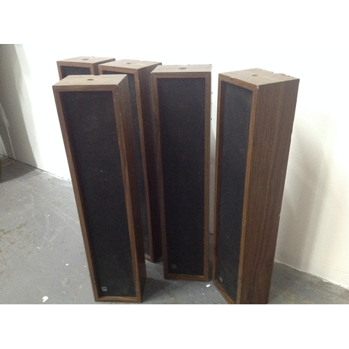 235 - FIVE T.O.A. TOWER SPEAKERS (WITH BRACKETS)