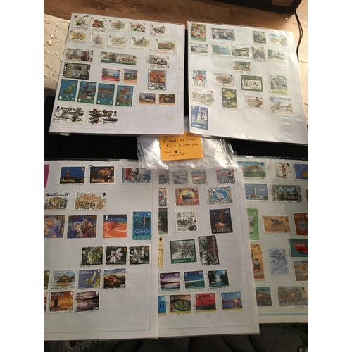 125 - ASSORTMENT OF 5 PAGES OF STAMPS FROM GUERNSEY   L2