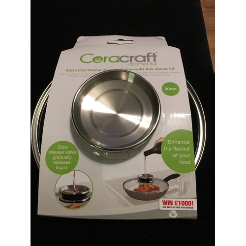 410 - NEW CERACRAFT AROMA LID (AS SEEN ON JML) ADD FLAVOURED SAUCES, WINE ETC TO YOUR PAN & SLOW RELEASE V... 