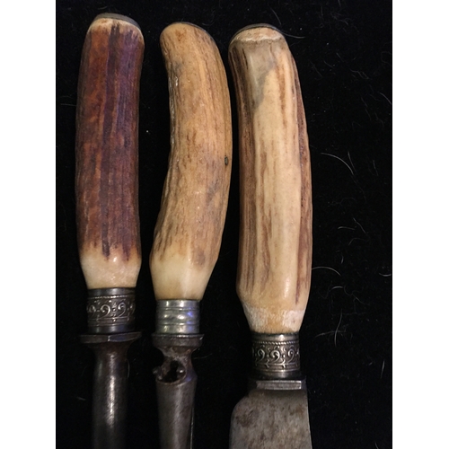 25 - NICE BONE HANDLED CARVING SET