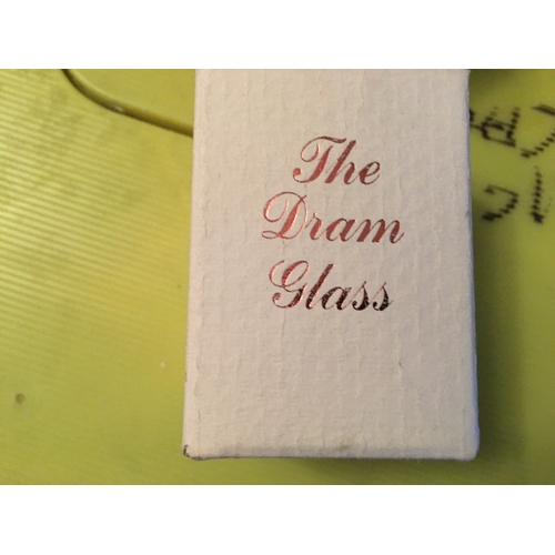 76 - FANTASTIC Burns Hand Cut Crystal Dram Glass in original box with poem on glass