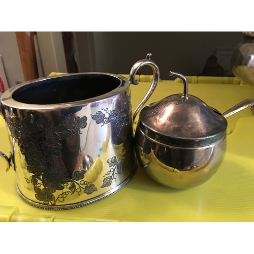 29 - TWO HANDLED PLATED BOWL AND AN APPLE SAUCE LIDDED POT