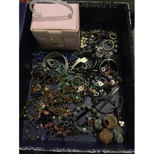 58 - Jewellery Box With unsorted house clearance jewellery