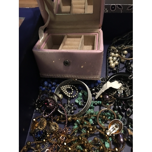 58 - Jewellery Box With unsorted house clearance jewellery