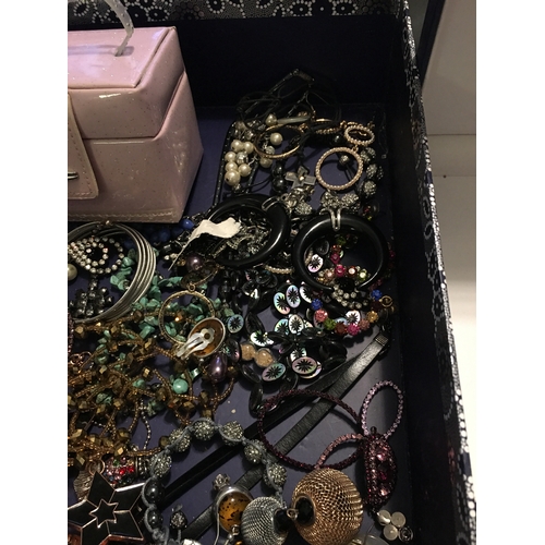 58 - Jewellery Box With unsorted house clearance jewellery