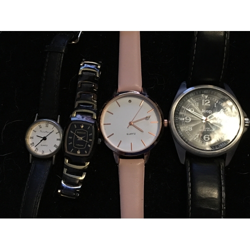 75 - COLLECTION OF FOUR WATCHES INCLUDING JEEP & PHILIP MERCIER