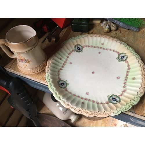 30 - SMALL DEVON WARE JUG AND DEVONWARE PLATE