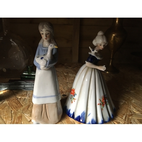 32 - TWO LADY FIGURINES