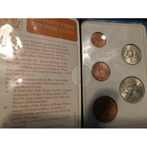 19 - BRITAINS FIRST DECIMAL COIN SET IN FOLDER