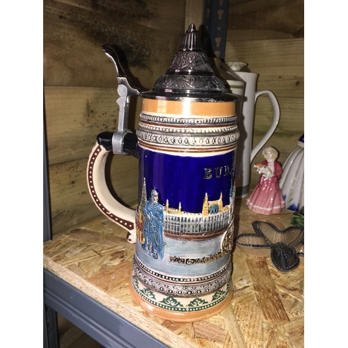 38 - TALL BUDA-PEST BEER STIEN IN GREAT CONDITION 26cm