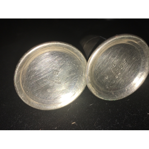 103 - VERY NICE HALL MARKED SILVER PLATED SALT AND PEPPER SET