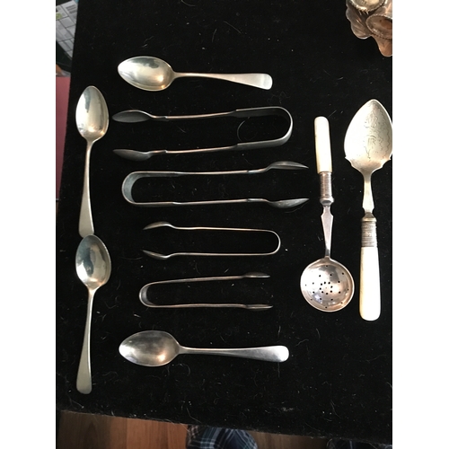 2 - LOVELY COLLECTION OF VINTAGE SPOONS INCLUDING FOUR PAIRS OF SUGAR NIPS