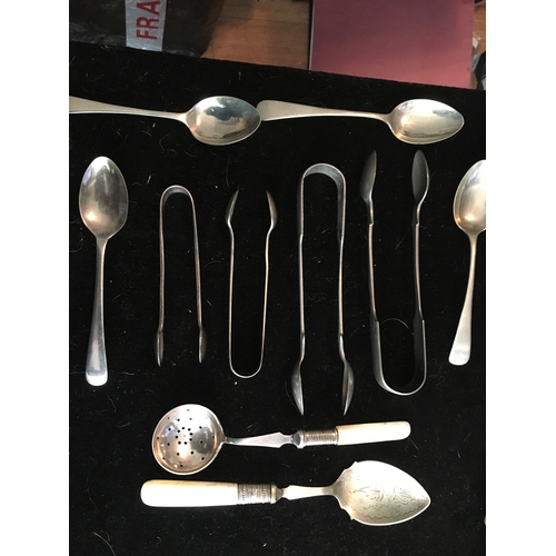 2 - LOVELY COLLECTION OF VINTAGE SPOONS INCLUDING FOUR PAIRS OF SUGAR NIPS