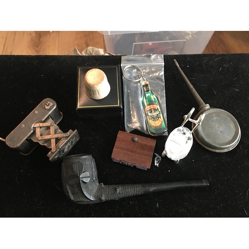 9 - NICE COLLECTORS LOT INCLUDING CAMEL PIPE, CRYSTAL MINITURE PRAM, ETC ETC,