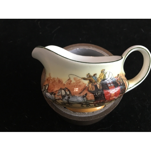 14 - LOVELY ROYAL DOULTON COACH SCENE SUGAR AND CREAM IN LOVELY CONDITION