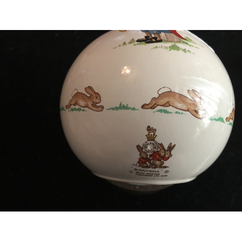 24 - LOVELY VINTAGE ROYAL DOULTON BUNNYKINS MONEY BANK WITH STOPPER