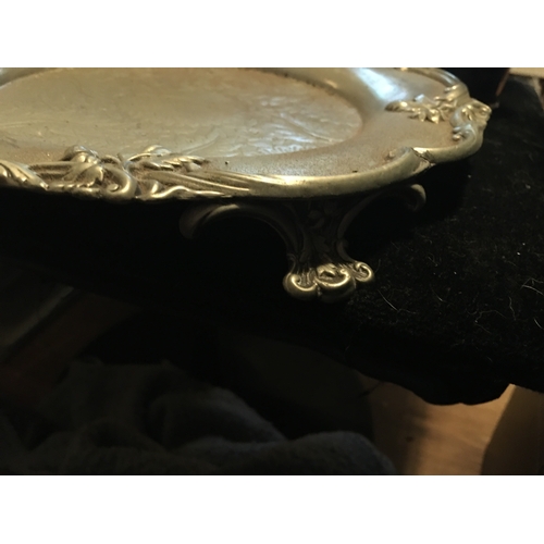 79 - LOVELY FOOTED PLATED ART NOUVEAU STYLE TRAY