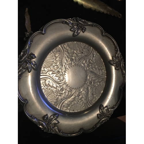 79 - LOVELY FOOTED PLATED ART NOUVEAU STYLE TRAY