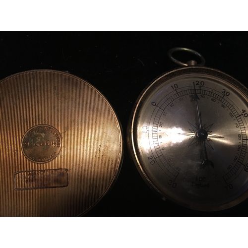 154 - LOVELY POCKET BAROMETER AND ORIGINAL MAX FACTOR COMPACT