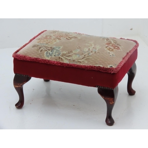 61 - LOVELY Large Vintage Upholstered Footstool approx. 12