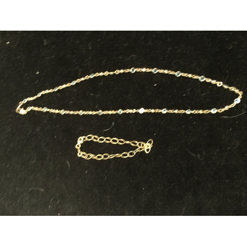 64 - LOVELY GOLD PLATED NECKLACE AND BRACELET ON 925 SILVER