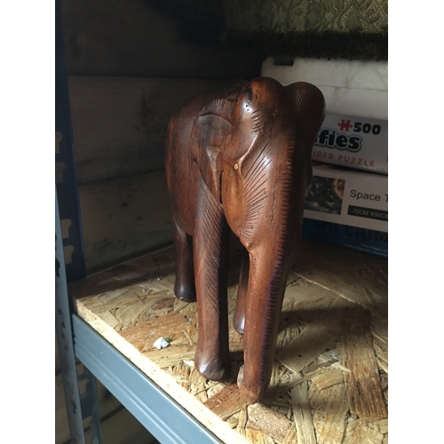 4 - LOVELY TALL WOODEN ELEPHANT POSSIBLY TEAK