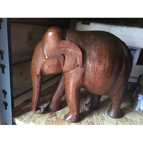 4 - LOVELY TALL WOODEN ELEPHANT POSSIBLY TEAK