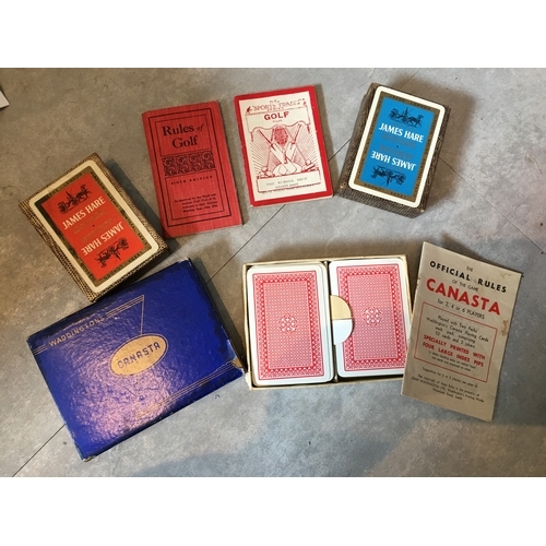 27 - GEAT SELECTION OF VINTAGE CARD GAMES INCLUDING CANASTA ETC