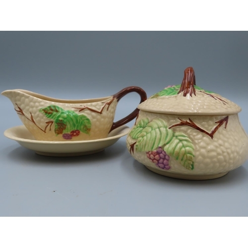 150U - LOVELY Wade Bramble Sugar Bowl and Milk Jug