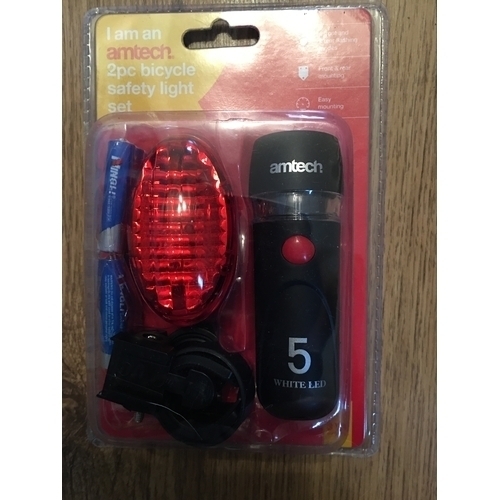 95 - NEW SEALED AMTECH BICYCLE 2PCE SAFETY LIGHT  (bargain)