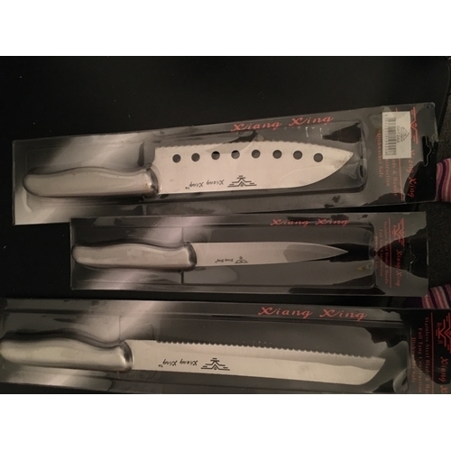 198 - SET OF THREE NEW QUALITY KITCHEN KNIVES SEALED