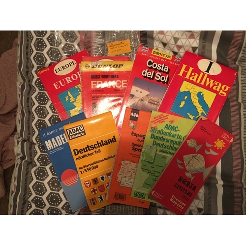 192 - ASSORTMENT OF 10 FOREIGN ROAD MAPS (some wear)