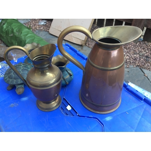 17 - LOVELY PAIR OF LARGE COPPER JUGS
