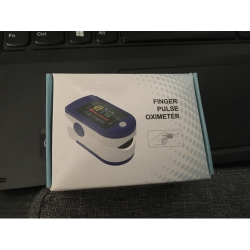 76 - NEW BOXED FINGER PULSE OXIMETER WITH BATTERIES