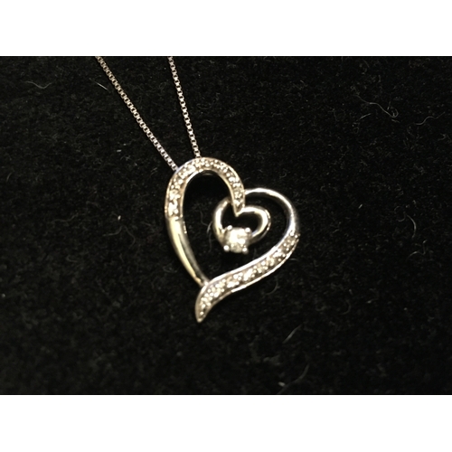 95 - LOVELY Silver Necklace And Heart Pendant BOXED