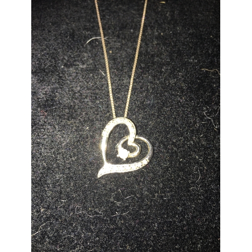 95 - LOVELY Silver Necklace And Heart Pendant BOXED