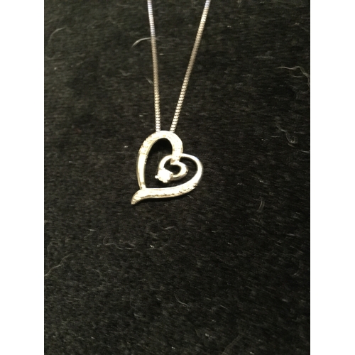 95 - LOVELY Silver Necklace And Heart Pendant BOXED