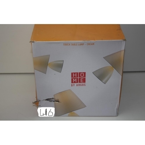 186 - BOXED HOME BY ARGOS TOUCH TABLE LAMP - CREAM WORKING ORDER