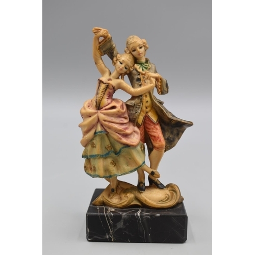 21 - LOVELY Vintage Fontanini Depose Italy Dancing Couple Figure On Marble Base 200V