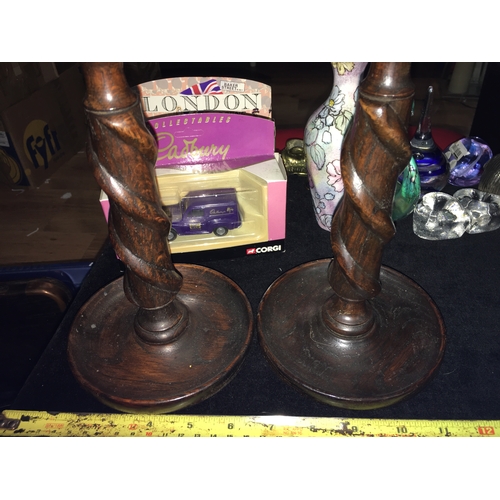 3 - Two Vintage Barley Twist Candlesticks