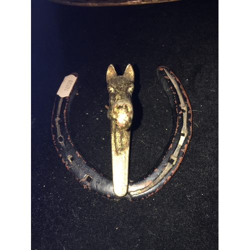 100G - VERY NICE horse shoe with horse head door knocker