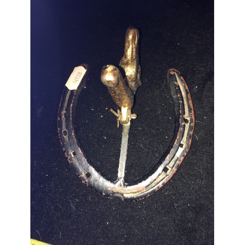 100G - VERY NICE horse shoe with horse head door knocker